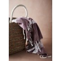 serviette coton raye hammam fouta madam stoltz rouge bordeaux