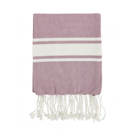 madam stolts fouta serviette toilette hammam raye coton rose