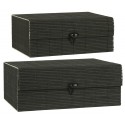 ib laursen boite de rangement bois de bambou noir set de 2