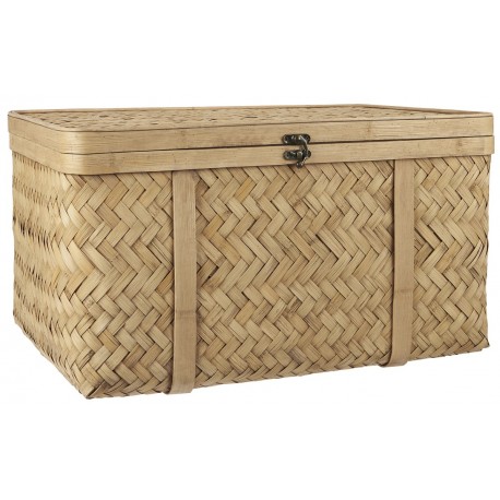 coffre de rangement malle bois de bambou tresse ib laursen