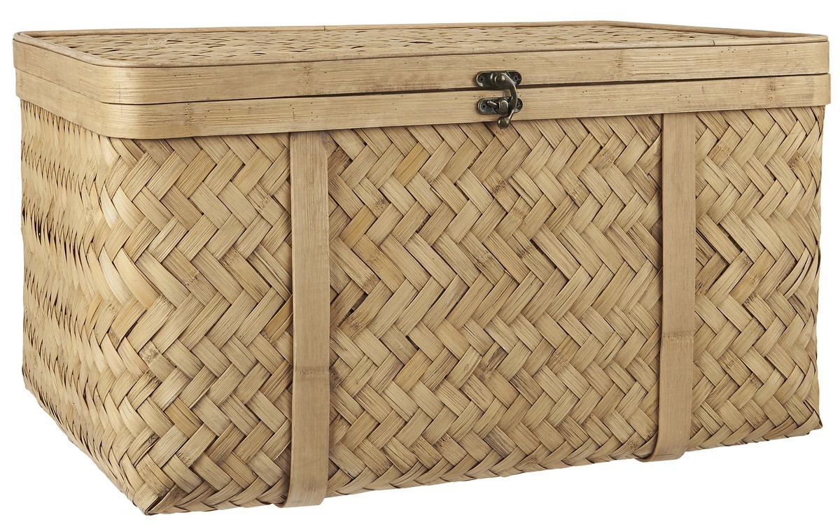 coffre de rangement malle bois de bambou tresse ib laursen - Kdesign