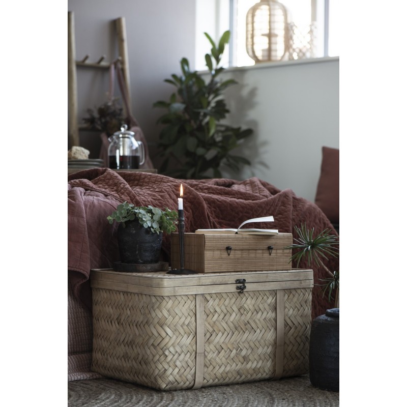 coffre de rangement malle bois de bambou tresse ib laursen - Kdesign