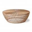 hk living table basse ronde en osier tresse naturel