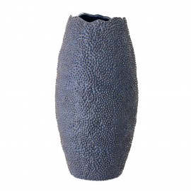 Große blaue Vase aus strukturiertem Steingut von Bloomingville