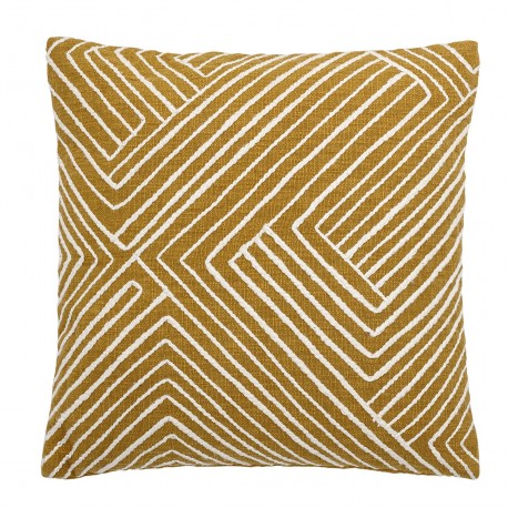 Coussin déco fines rayures Bloomingville Giana jaune
