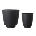 bloomingville cache pot design metal noir set de 2 ilion