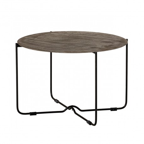 bloomingville table basse ronde metal patine style brut adele