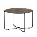 bloomingville table basse ronde metal patine style brut adele