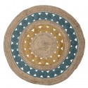 bloomingville petit tapis rond jute multicolore