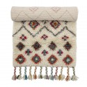 bloomingville tapis laine tufte multicolore franges ibne