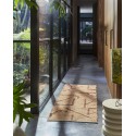 hk living tapis de couloir long coton recycle motif geometrique orange