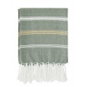 madam stoltz grande serviette toilette fouta raye vert clair