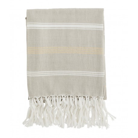 Fouta serviette fil doré Madam Stoltz beige