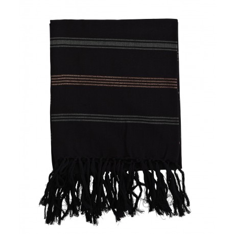 Serviette de hammam fouta Madam Soltz noir cuivré