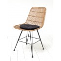 Galette de chaise ronde feutre HK Living noir