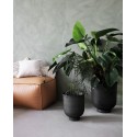 house doctor vig cache pot metal noir style brut industriel set de 2