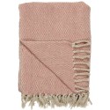 plaid coton rose corail franges ib laursen