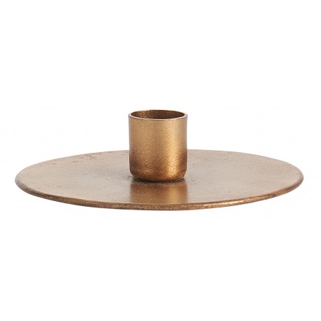 bougeoir rond plat disque metal dore laiton ib laursen