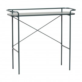 Table console design métal bois Hübsch vert