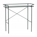 hubsch table console design epuree metal bois vert