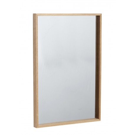 hubsch petit miroir mural style scandinave cadre fin bois clair