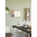 hubsch miroir mural tableau magnetique memo bois chene clair