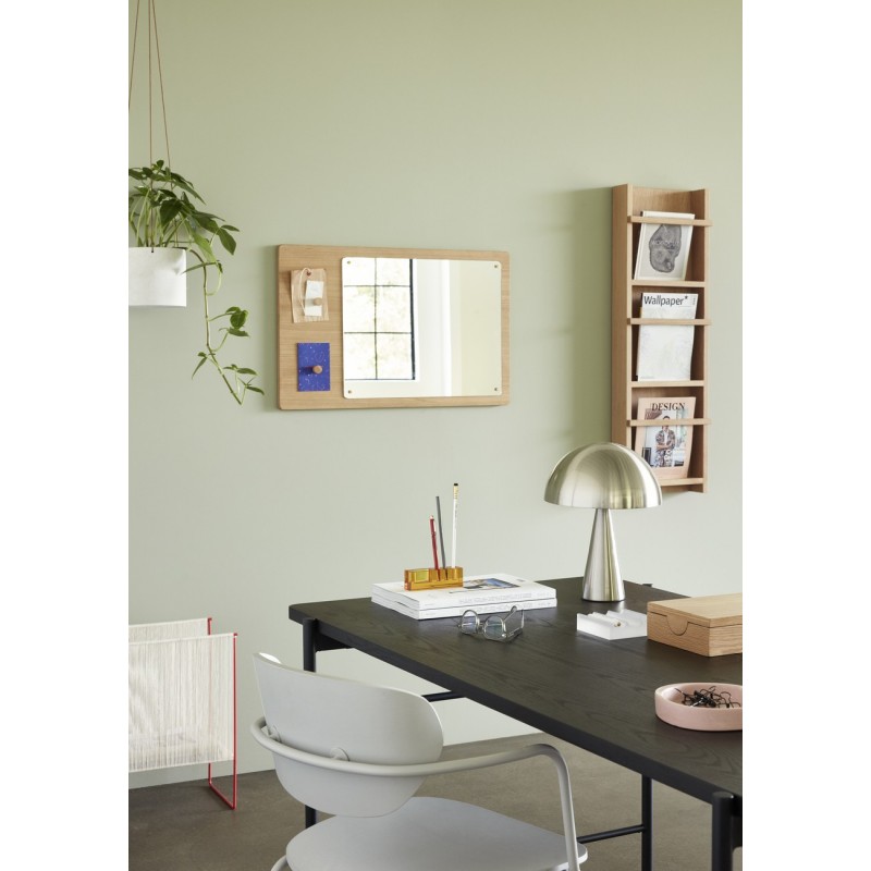 hubsch miroir mural tableau magnetique memo bois chene clair - Kdesign