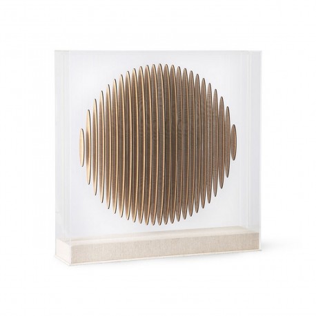 Tableau à poser plexiglas cercle 3d bois HK Living