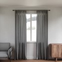 Tringle à rideaux extensible métal bois Umbra Blok gris