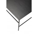 hubsch table basse carree bois noir metal contemporain moderne
