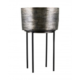 house doctor cache pot sur pied style chic metal argent kazi