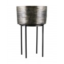 house doctor cache pot sur pied style chic metal argent kazi