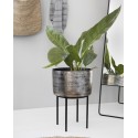 house doctor cache pot sur pied style chic metal argent kazi