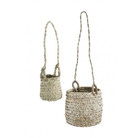 Panier à suspendre en feuilles de palmier Madam Stoltz (set de 2)
