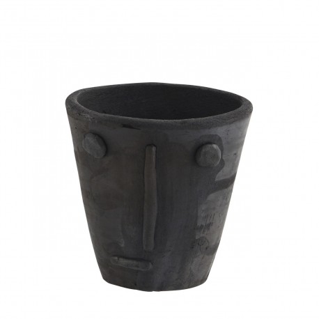 madam stoltz cache pot noir visage masque gres