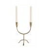 madam stoltz bougeoir sur pied double metal forge dore laiton