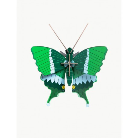 studio roof papillon vert carton mural decoratif jade