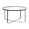 bloomingville table basse ronde verre metal noir harper