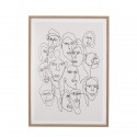 bloomingville illustration visages cadre noir blanc chichi