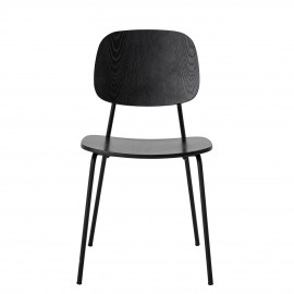 bloomingville chaise bois noir metal epuree design contemporain