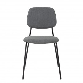 bloomingville chaise confortable design contemporain epure tissu gris