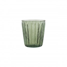 House Doctor Tinka Teelichthalter aus grünem, geriffeltem Glas