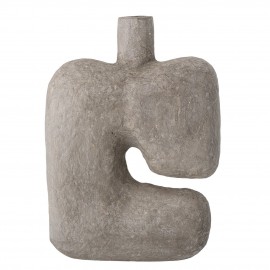 bloomingville vase design en papier mache gris