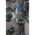 ib laursen decoration de sapin en velours etoile tissu bleu canard