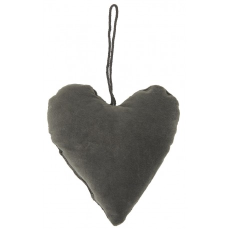 ib laursen decoration de sapin coeur velours gris fonce