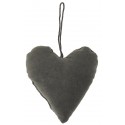 ib laursen decoration de sapin coeur velours gris fonce