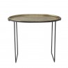 bloomingville petite table basse ovale plateau metal  laiton dore style orientale