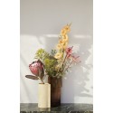 hubsch vase droit epure design verre marron ambre