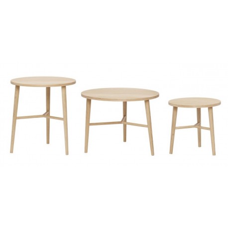 Set de 3 tables basses rondes bois Hübsch