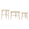 hubsch set de 3 tables basses rondes style scandinave bois clair